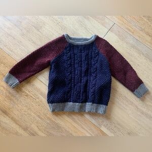 Cat & Jack Gray and Navy Knit Sweater 3T